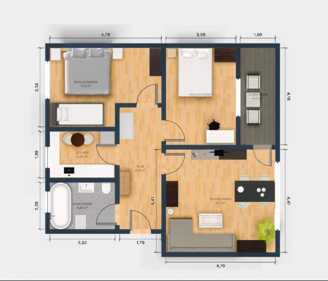 Ecocube Apartment2 Meppen14, Balkon, Kueche, Waschmaschine Esterno foto
