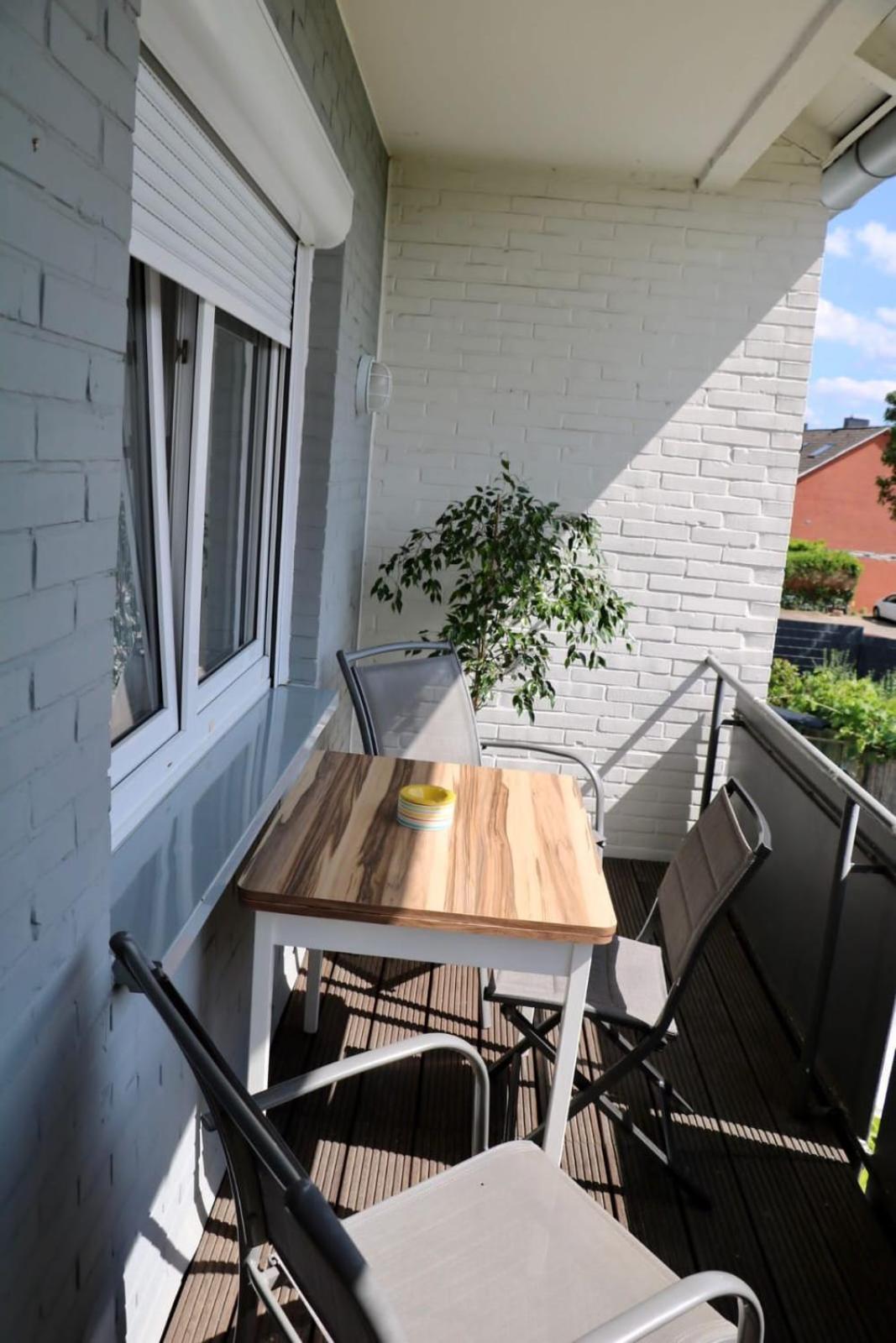 Ecocube Apartment2 Meppen14, Balkon, Kueche, Waschmaschine Esterno foto