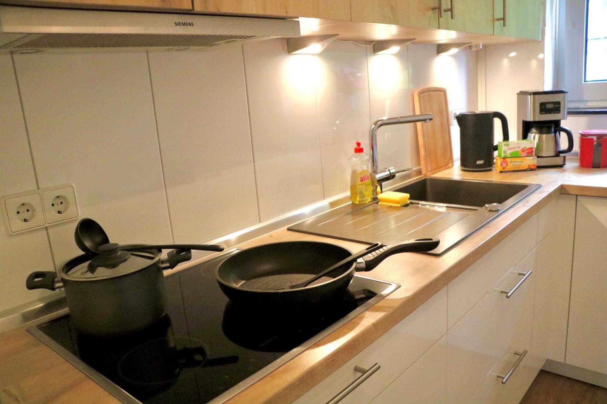 Ecocube Apartment2 Meppen14, Balkon, Kueche, Waschmaschine Esterno foto